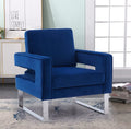 Navy Blue Velvet Upholstered Arm Chair R994