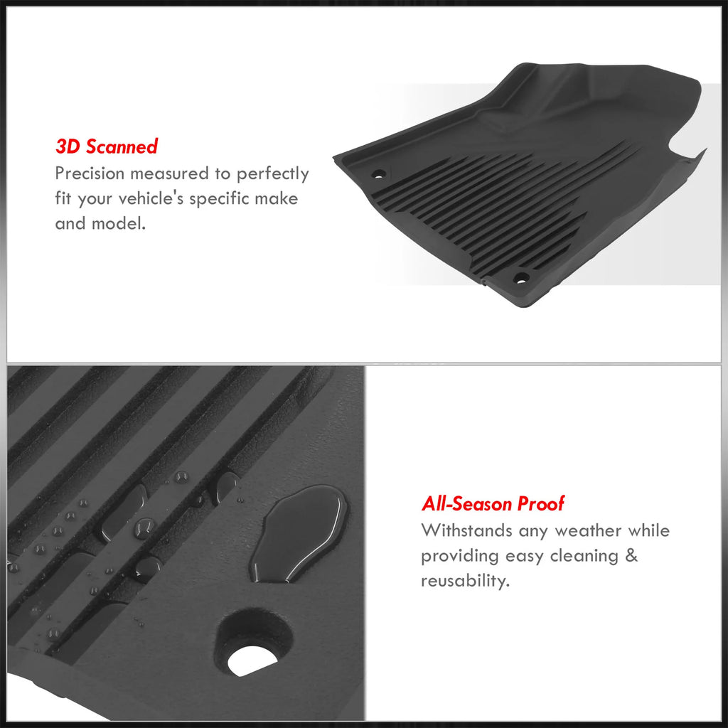 All Weather Heavy Duty Rubber Floor Mats Liner Front & Rear Set Q889