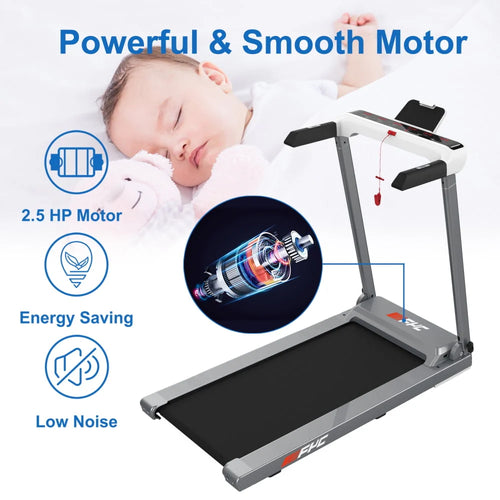 2 in 1 Folding Treadmill with Dual Display C412588