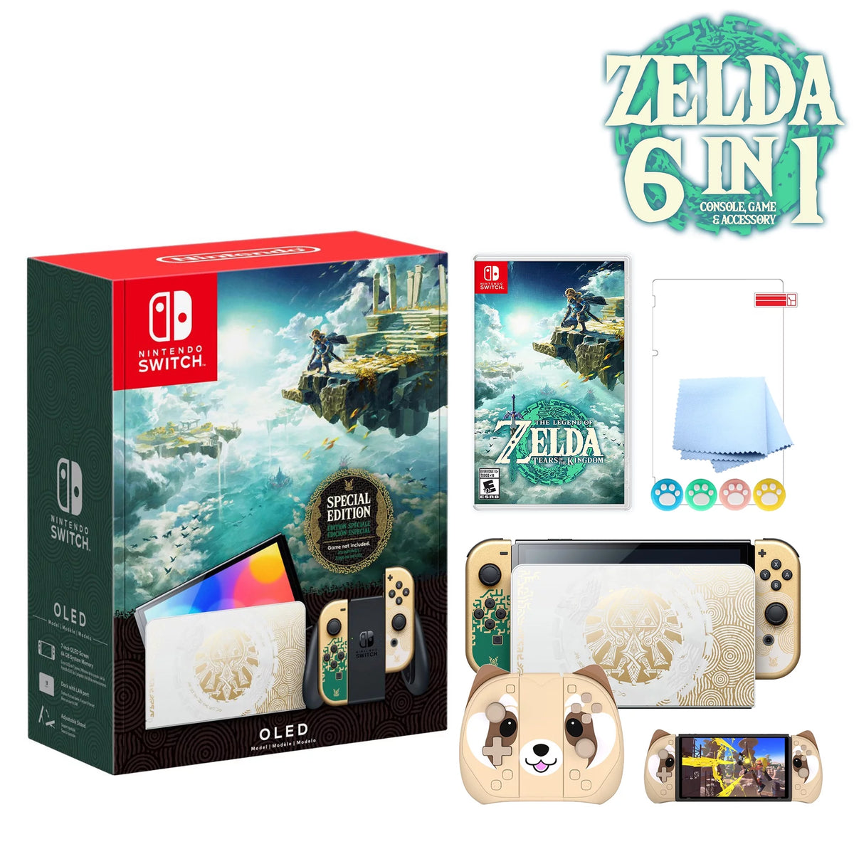 Green & Gold Joy-Con 64GB Console with Dock and Game I351223