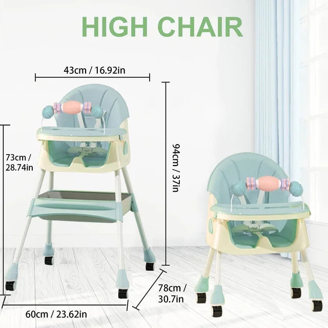 4-in-1 Baby High Chair Green F831