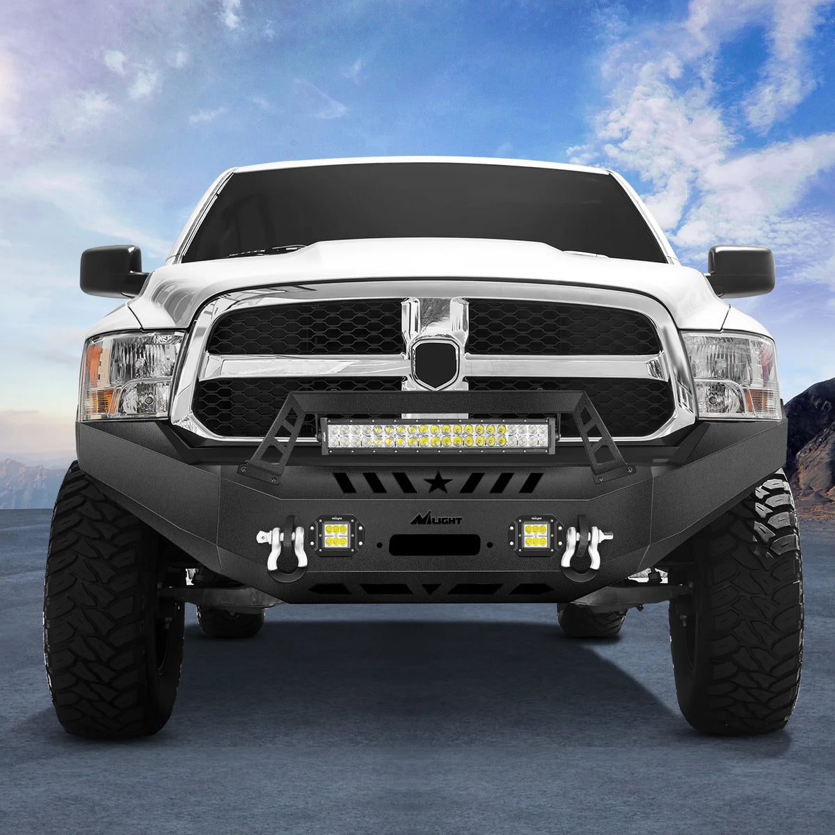 Front Bumper with Winch Plate and LED Light Bar Z5696