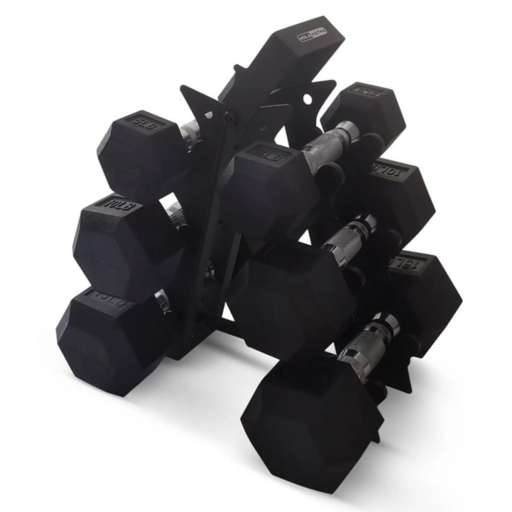 Black Hexagonal Dumbbell Weight Set F755