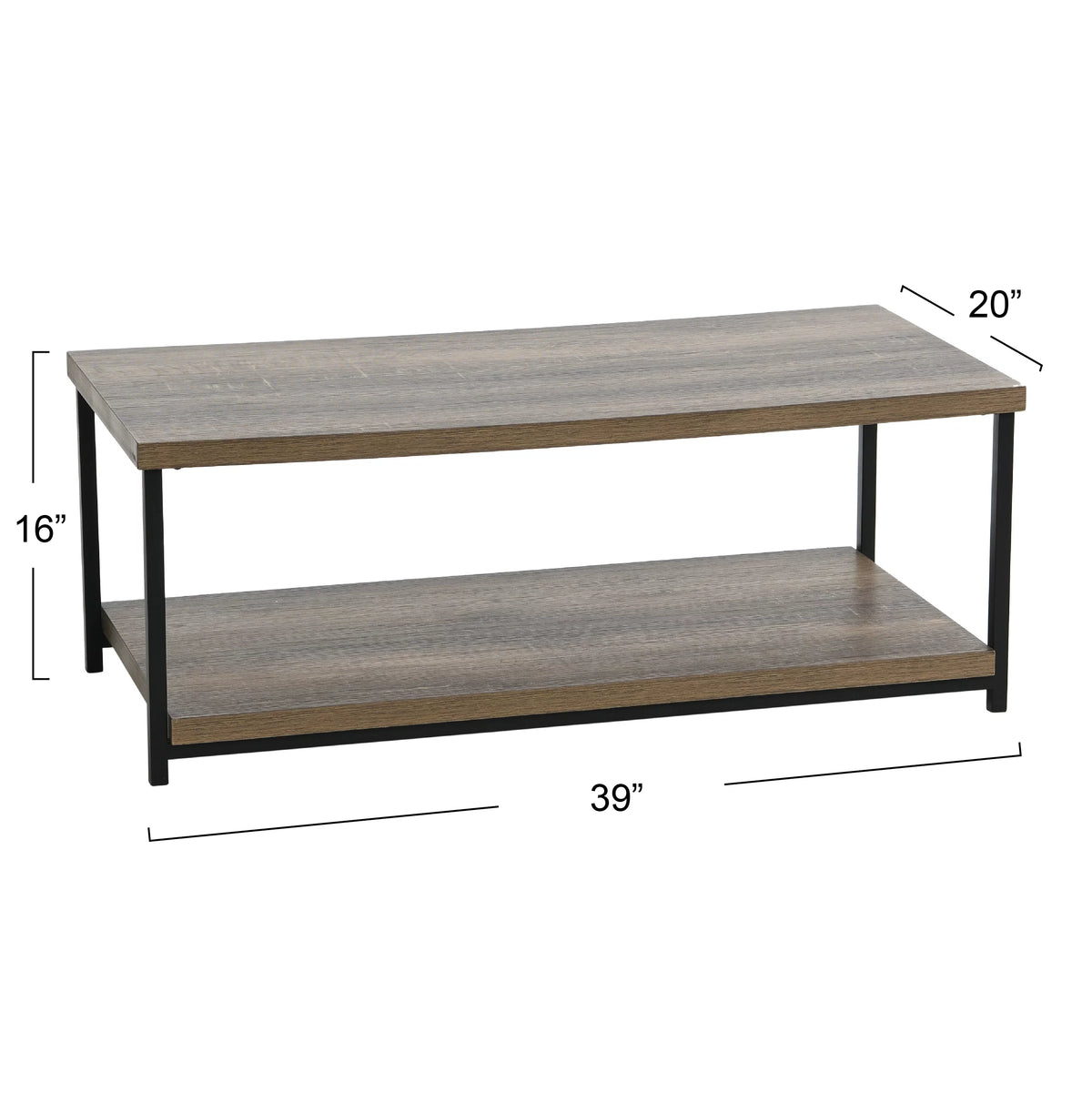 Brown Coffee Table with Storage Shelf N721