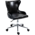 Black Vegan Leather Swivel Office Chair A646684
