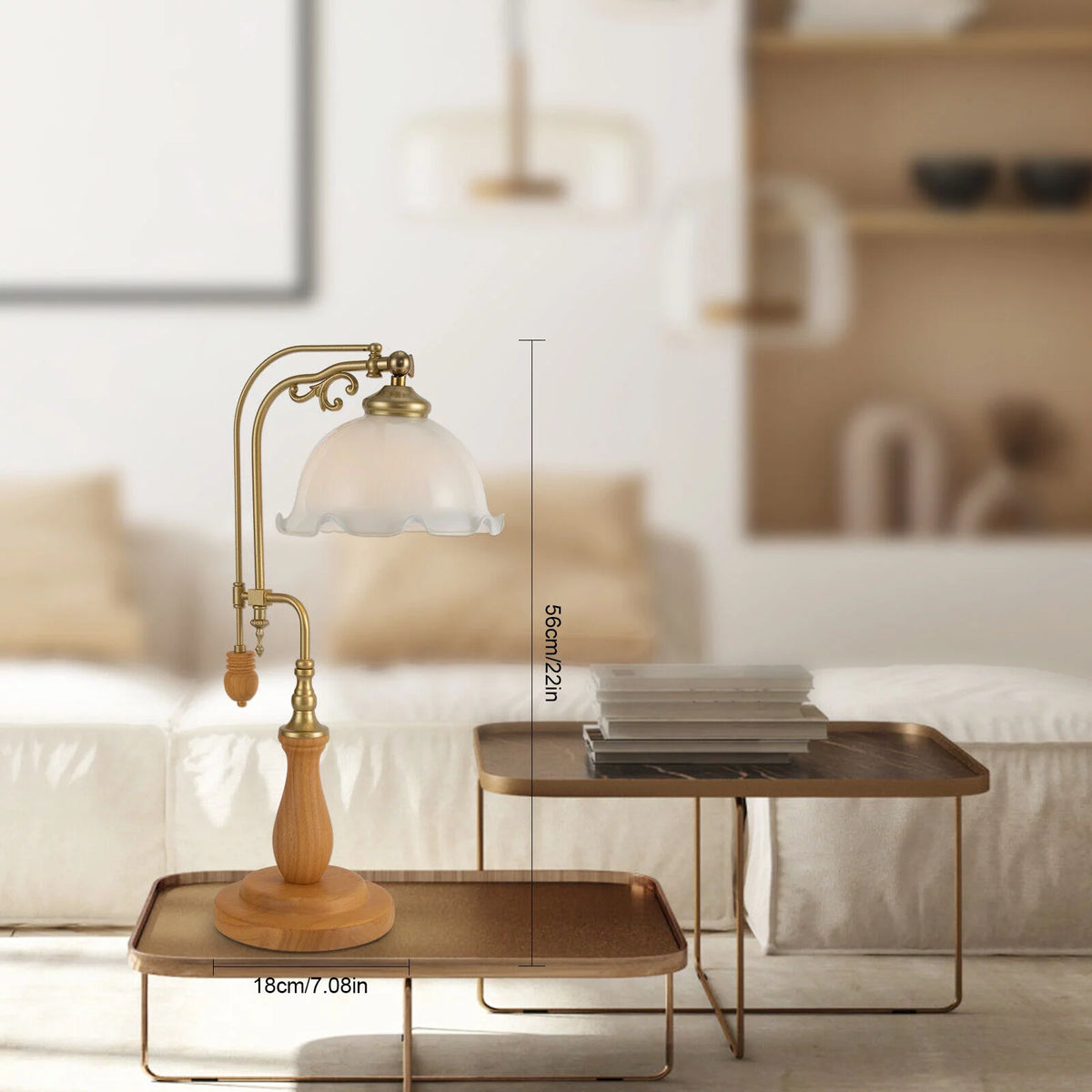 Bedside Table Lamp Glass Desk Reading Light N22727