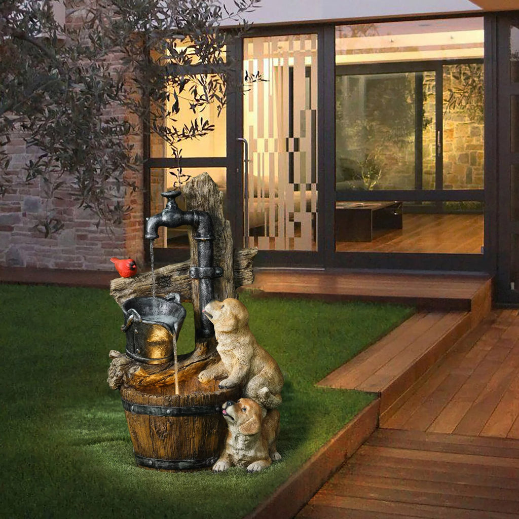 Resin Outdoor Fountain with LED Light V932465