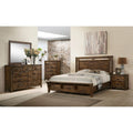 King Size 4pc Wooden Bedroom Set with Bed Dresser Mirror Nightstand Y985