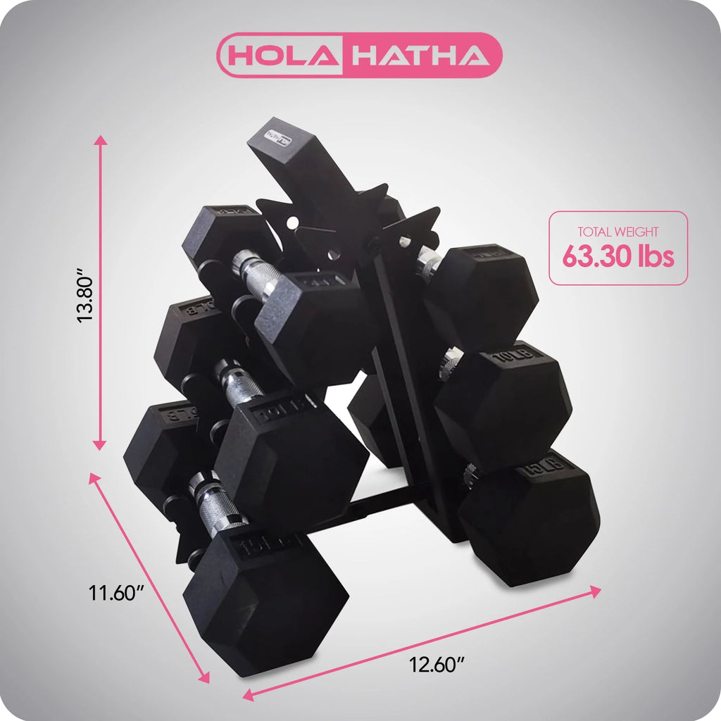 Black Hexagonal Dumbbell Weight Set F755
