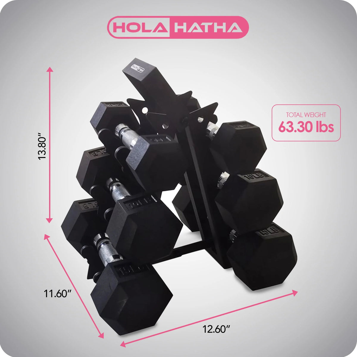 Black Hexagonal Dumbbell Weight Set F755