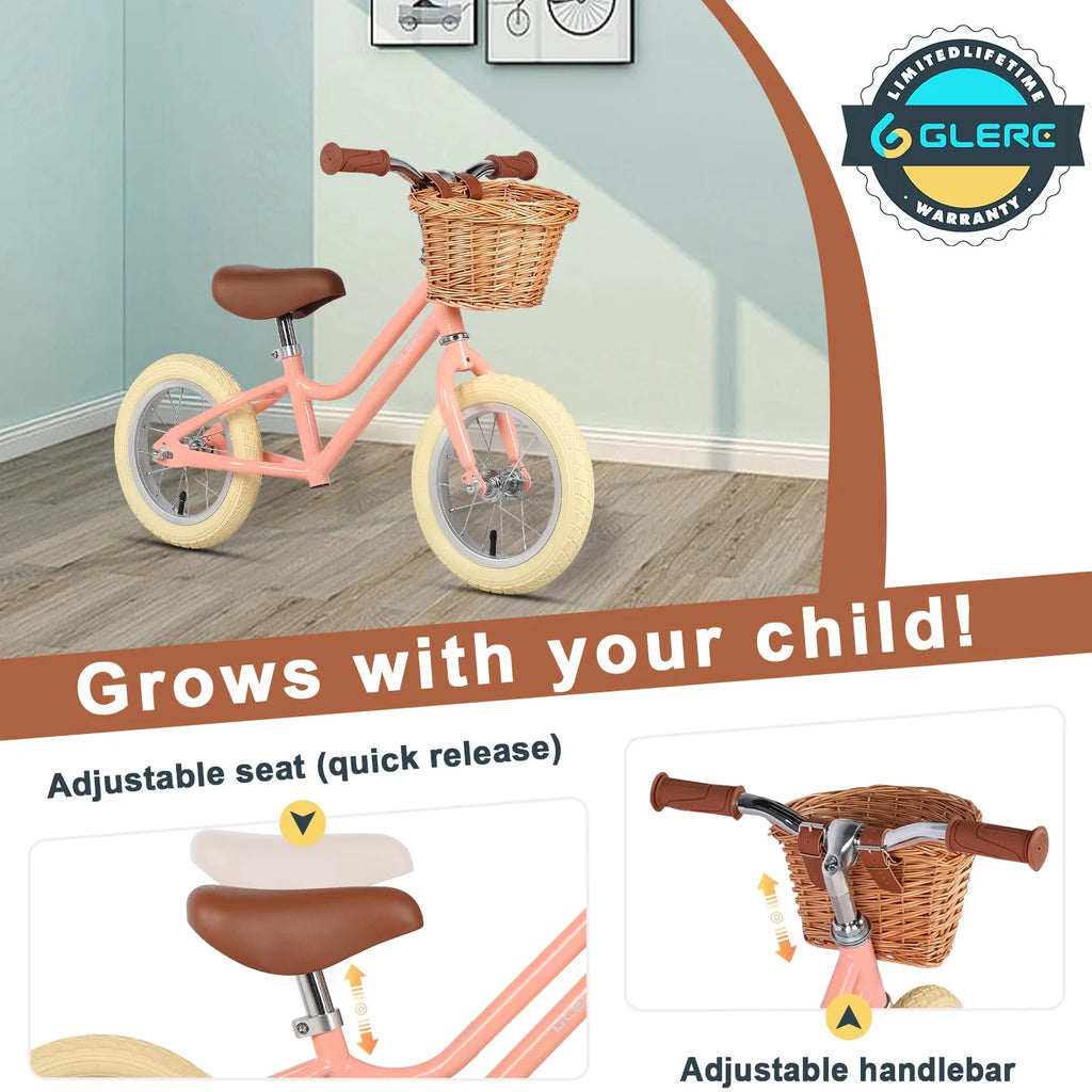12 inch Kids Balance Bike with Basket T4105