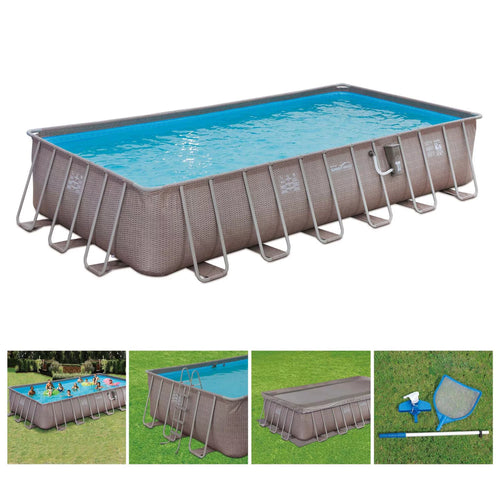 24 x 12 x 4.5' Rectangle Above Ground Frame Swimming Pool Set K927424