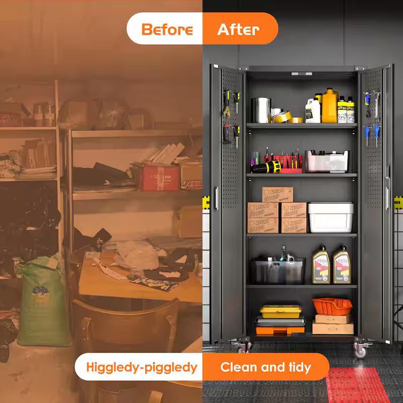 Black Metal Storage Cabinet with Combination Locks I721515