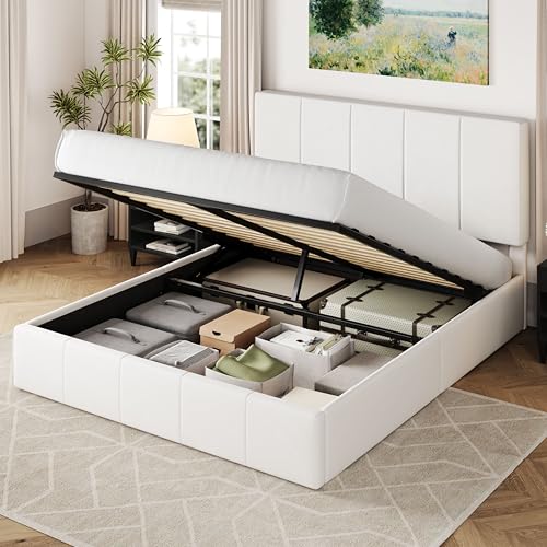 Queen Size Black Velvet Upholstered Storage Bed Frame A843