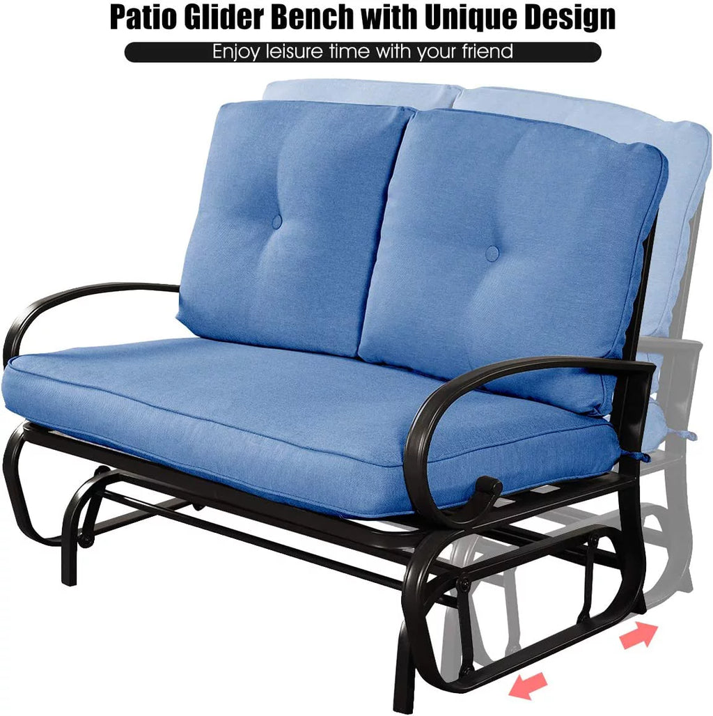 2 Person Outdoor Glider Bench with Cushion G824737