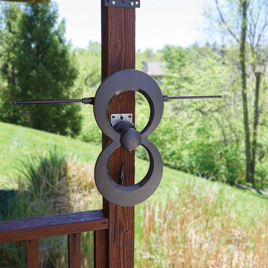 Indoor Outdoor HDTV Antenna, UHF VHF, Multi-Directional, 60+ Mile Range, Black I15346