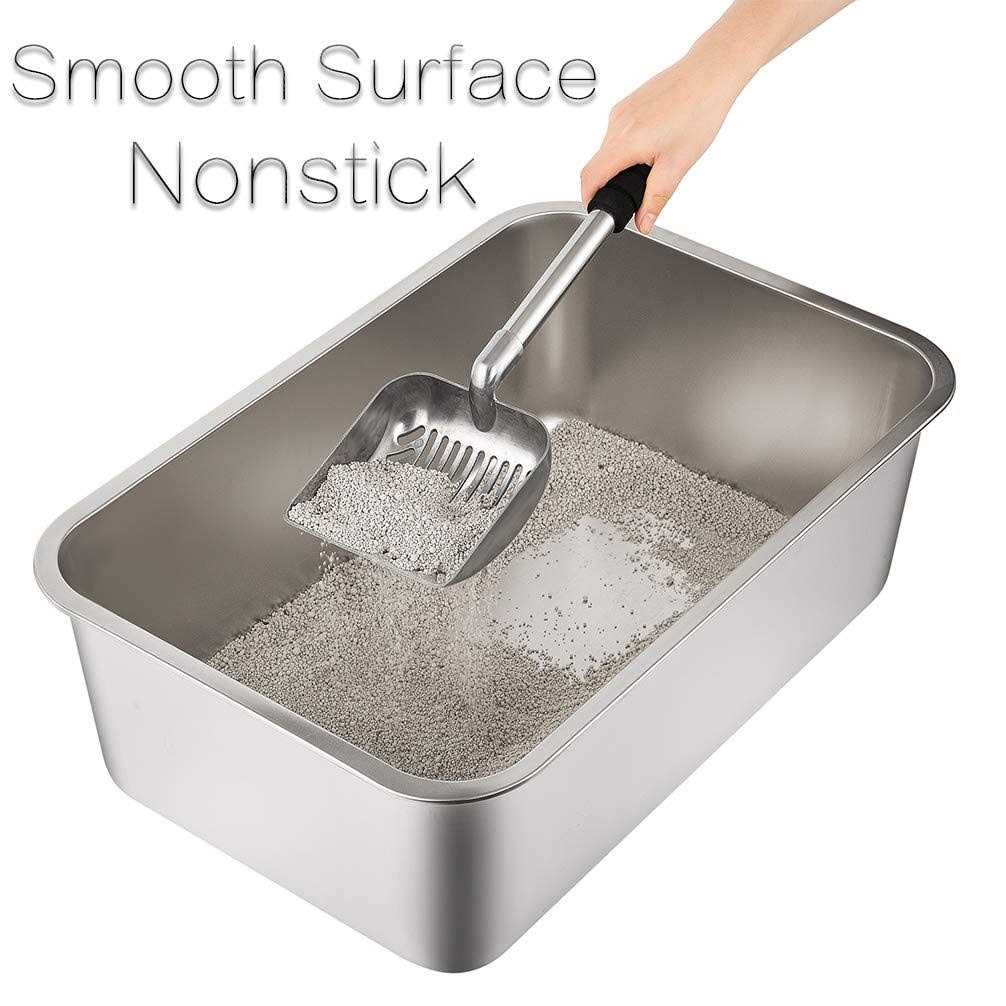 Stainless Steel Litter Box with 8in High Sides N209383
