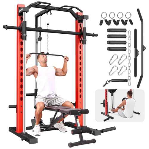 Adjustable Smith Machine with LAT-Pull Down System Power Cage R156