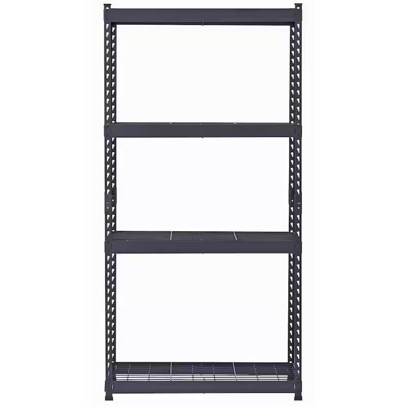 4-Tier Heavy Duty Steel Shelving Unit in Black Q400