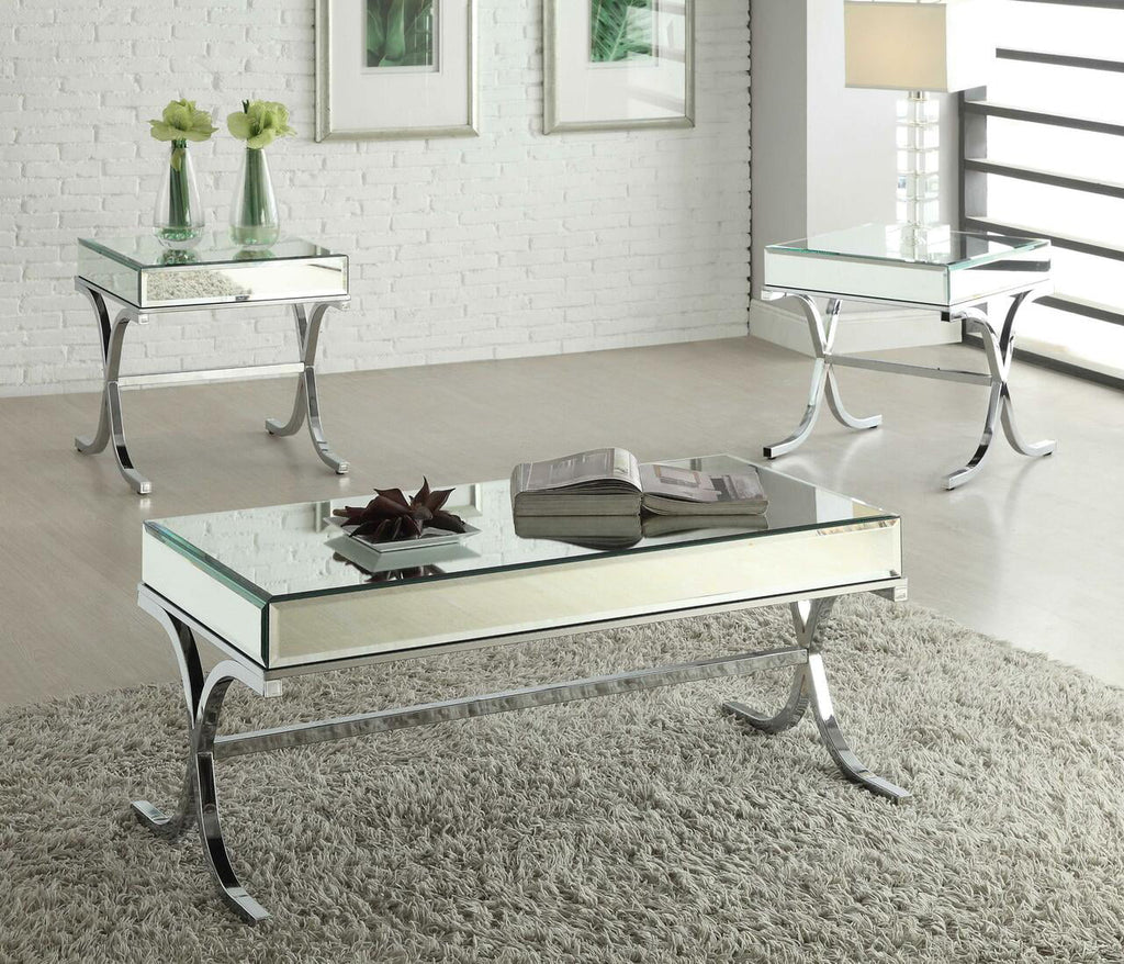 Mirrored Top Tube End Table H427362