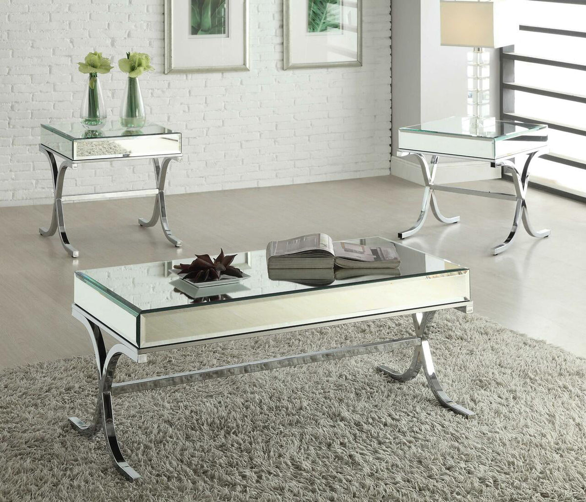 Mirrored Top Tube End Table H427362