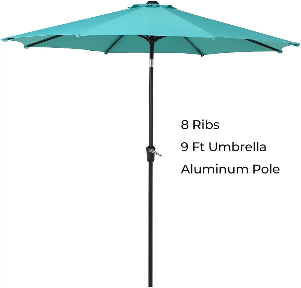 9-Ft Aluminum Patio Umbrella with Tilt & Crank K34453