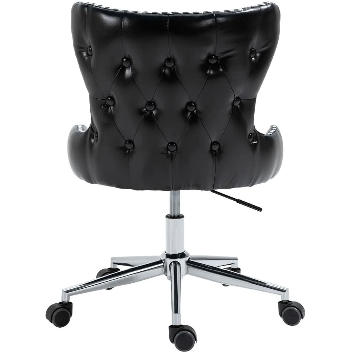 Black Vegan Leather Swivel Office Chair A646684