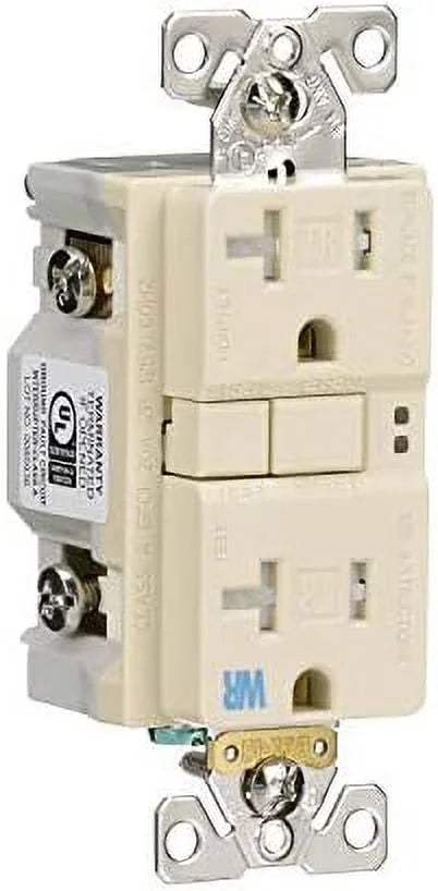 20 A Tamper and Weather Resistant Duplex GFCI Receptacle, Ivory A372